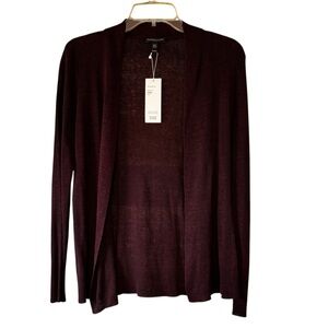 Eileen Fisher NWT Casis Ribbed Organic Linen Straight Longline Cardigan Sz MP